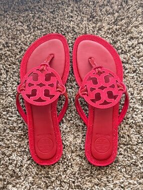 Red rhinestone Tory Burch sandals ❗️Make Offers!!❗️❗️